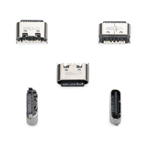 TYPE-C 6PIN　母座立式短體插板H=5.0---（UC.01.13-1B-0003）_調整大小